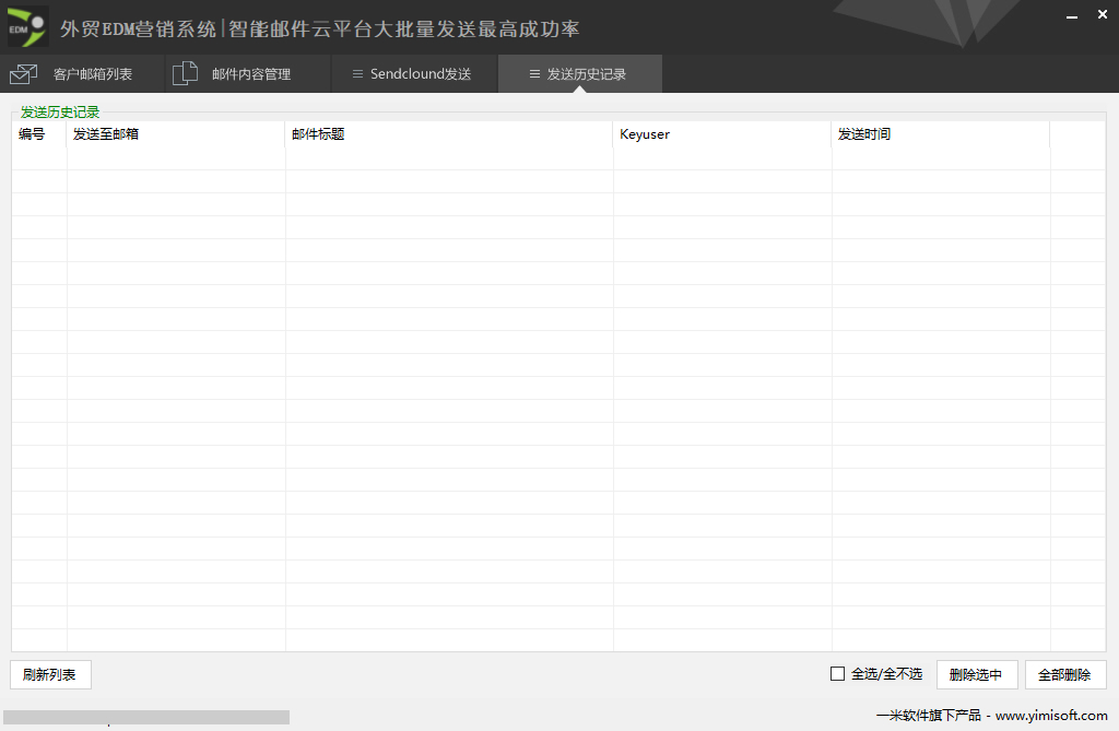郵件群發送歷史記錄